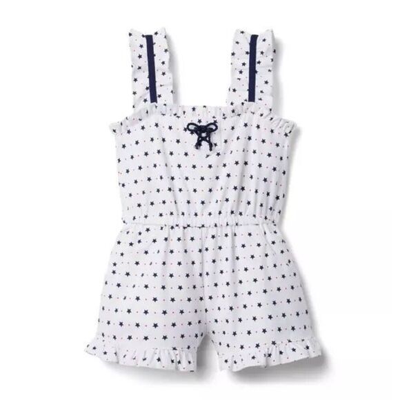 Janie And Jack Star Ruffle Trim Romper Size 18-24M Baby Girl - Picture 1 of 9